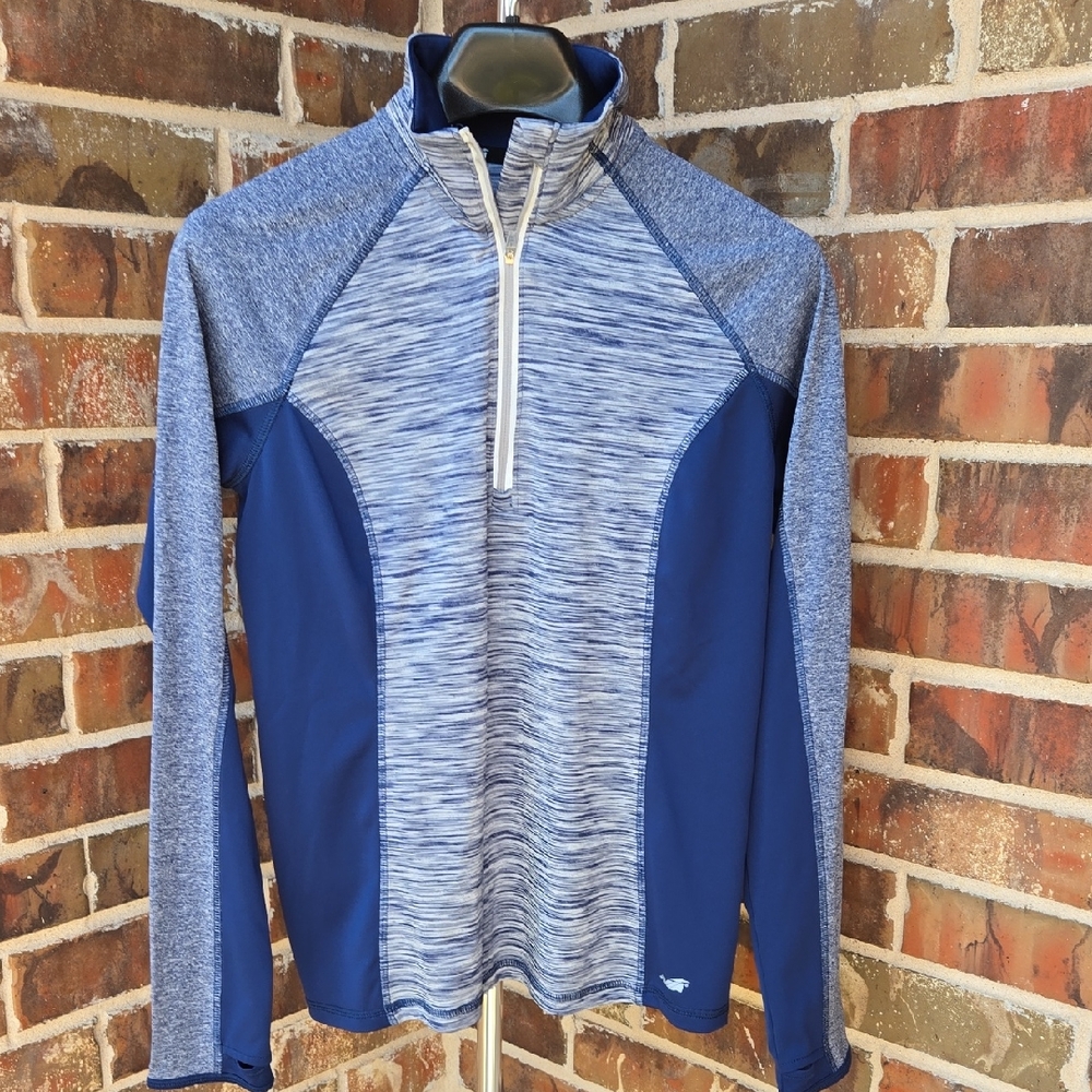 Avia Blue and Gray Striped Pullover